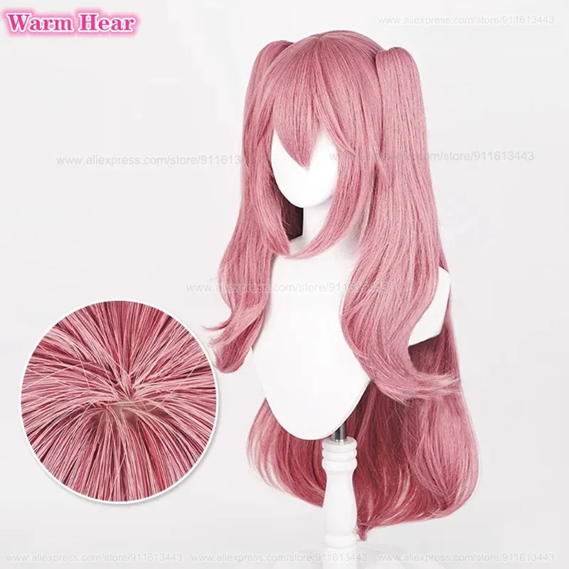 

zizi 2025 New! Krul Tepes Cosplay Anime Long 90cm/120cm Pink Double Ponytail Wig And Headwear Heat Resistant Hair Halloween