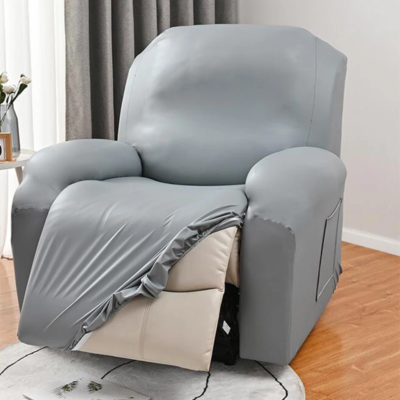 Waterproof PU Leather Recliner Sofa Cover Elastic All-inclusive Chair Covers Oil-proof Armchair Slipcovers Furniture Protector