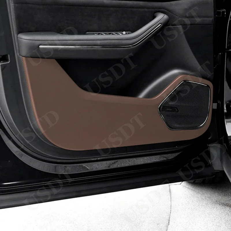 

4PCS For Lynk & Co 09 2021 2022 2023 2024 Leather Carbon Fiber Sticker Door Anti Kick Cover Door Sill Protection Mat