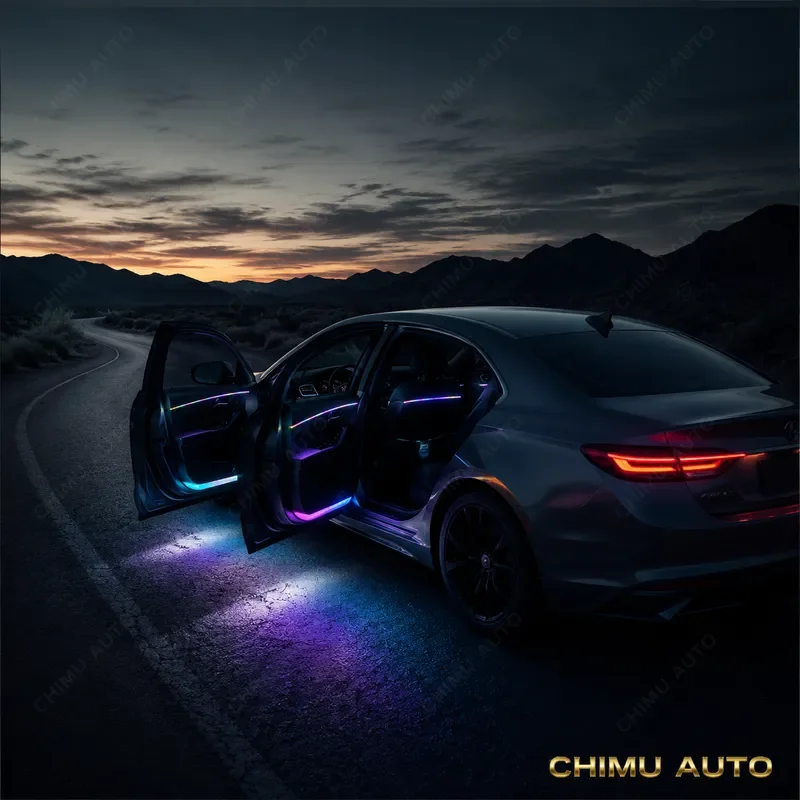【CHIMU AUTO】 24LED RGB Car Atmosphere Light Hidden Acrylic Interior Ambient Lighting Strip Decorative Lamp for Universal Car