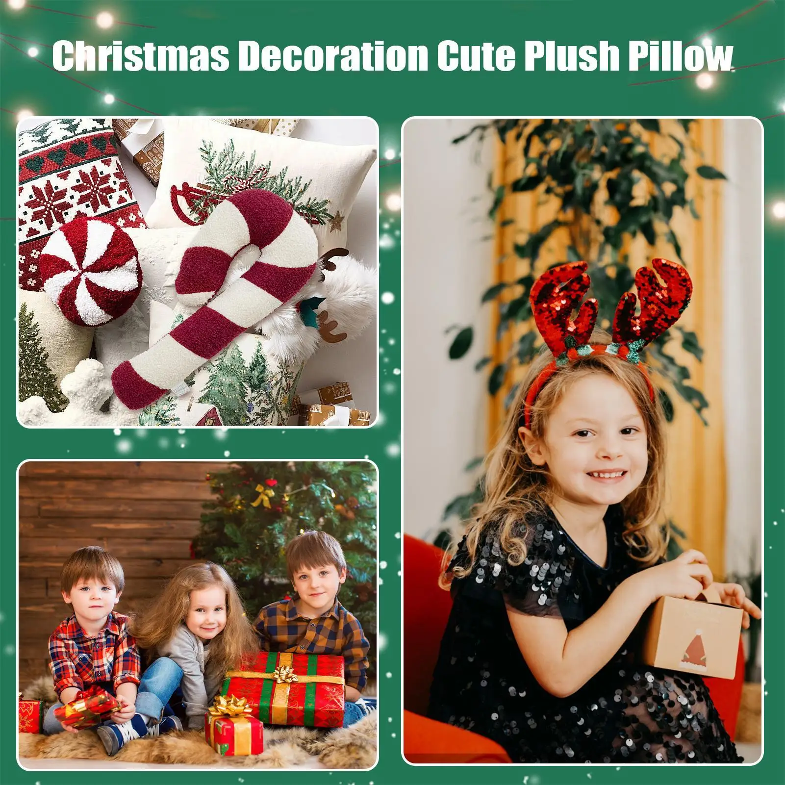 2025 Christmas Candy Cane Throw Pillow Christmas Soft Sofa Body Back Lollipop Cushion for Plane Airplanes Traveling