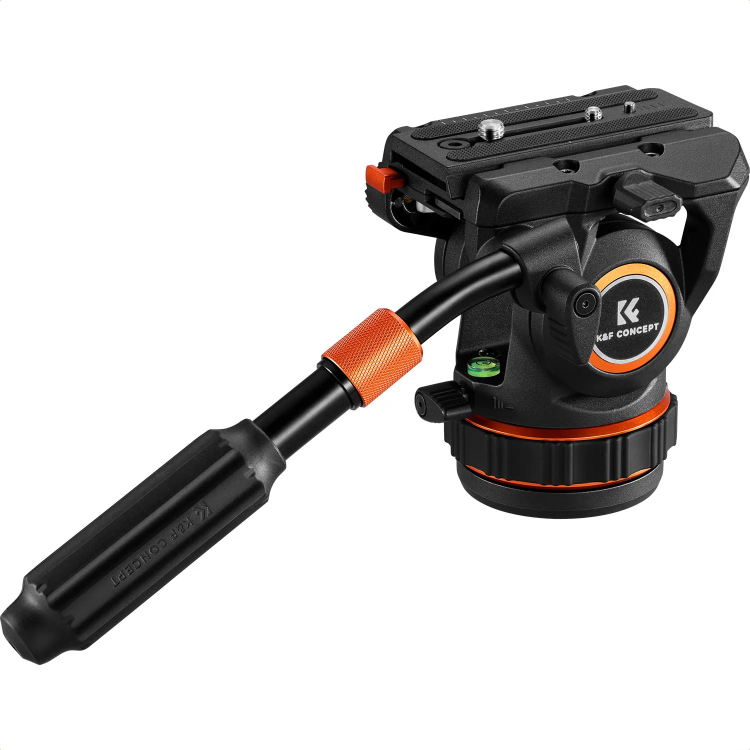 

K&F CONCEPT Professional Fluid Head Lightweight Fluid Video Head Silky-Smooth Stable Tripod Head Mount Max Load 17.6lbs/8kg