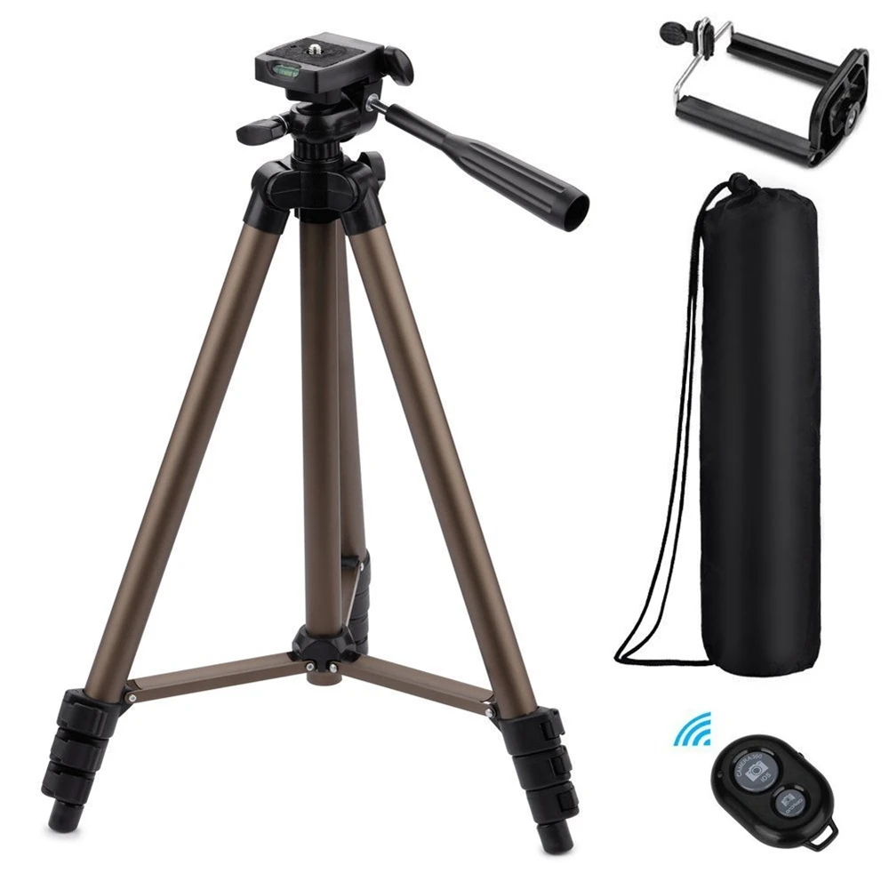 50-Inch Lightweight Tripod with Bag Bluetooth shutter for iPhone Samsung xiaomi huawei HTC LG Android & ios Video photographing