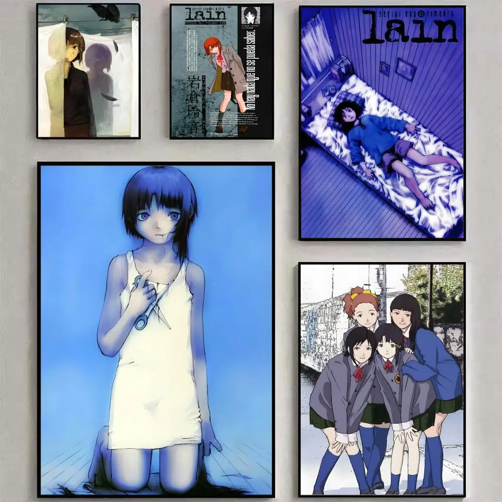 S-Serial Experiments Lain Poster Matte Peel And Stick Self Adhesive PVC Removable Waterproof Frameless Bedroom Living Room