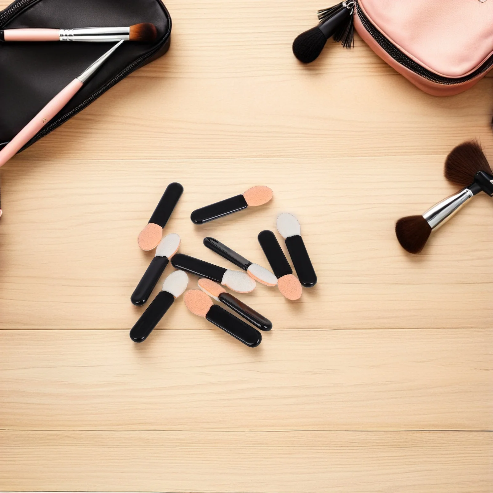 100Pcs Mini Brush Applicators Multi-Purpose Makeup Brushes 1.5 Inch Single Sided for Eye Shadow Lip Liner Even Finish Portable