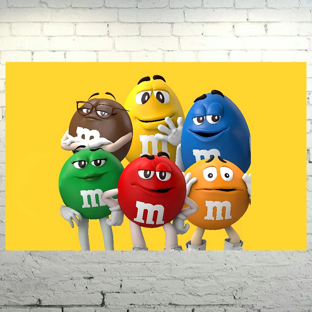 M&Ms علم الشوكولاتة البوليستر المطبوعة أعلام السيارات لغرفة المرآب ديكور التخييم في الهواء الطلق