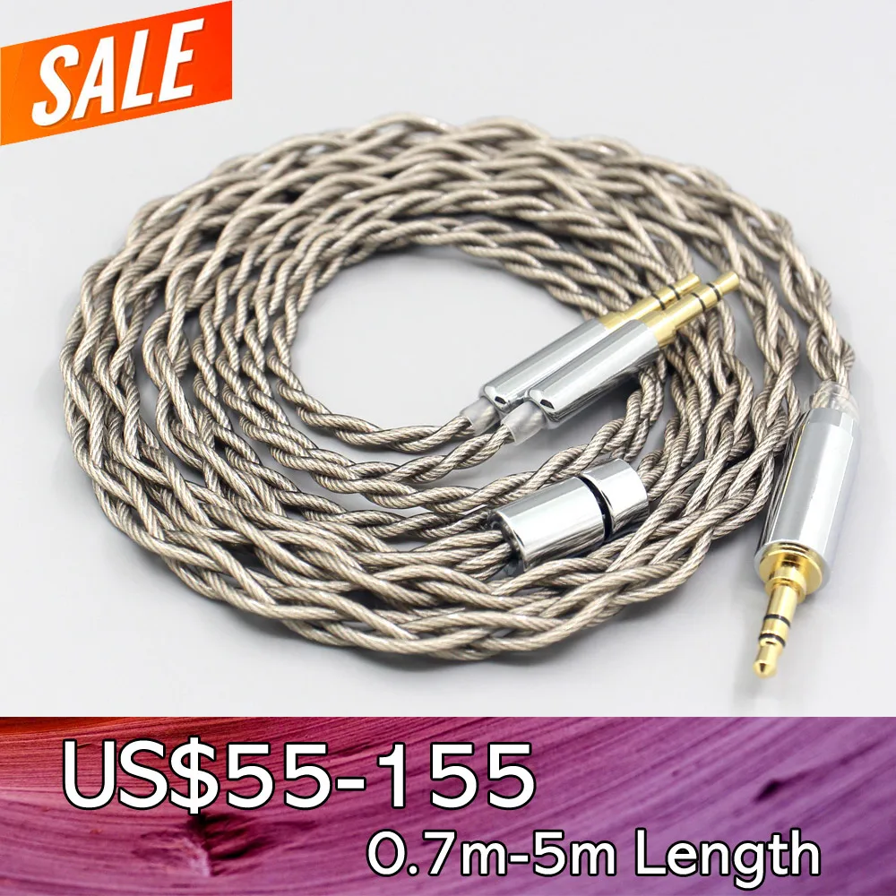 

99% Pure Silver + Graphene Silver Plated Shield Earphone Cable For KENNERTON GJALLARHORN MAGNI M-12s JORD GOLDPLANAR GL2000 GL12