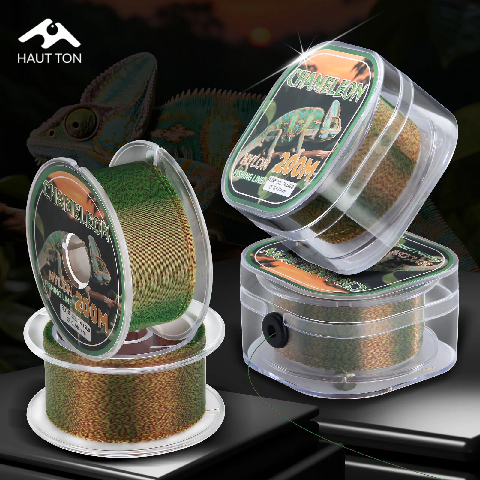 HAUT TON 200M Nylon Monofilament Fishing Line Spotted Strong Resistance