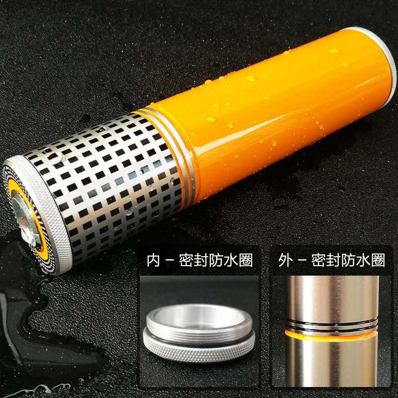 Portable Stainless Steel Cigar Case Box Travel Metal Single Pipe Cigar Storage Tube Smoking Accessories Gift