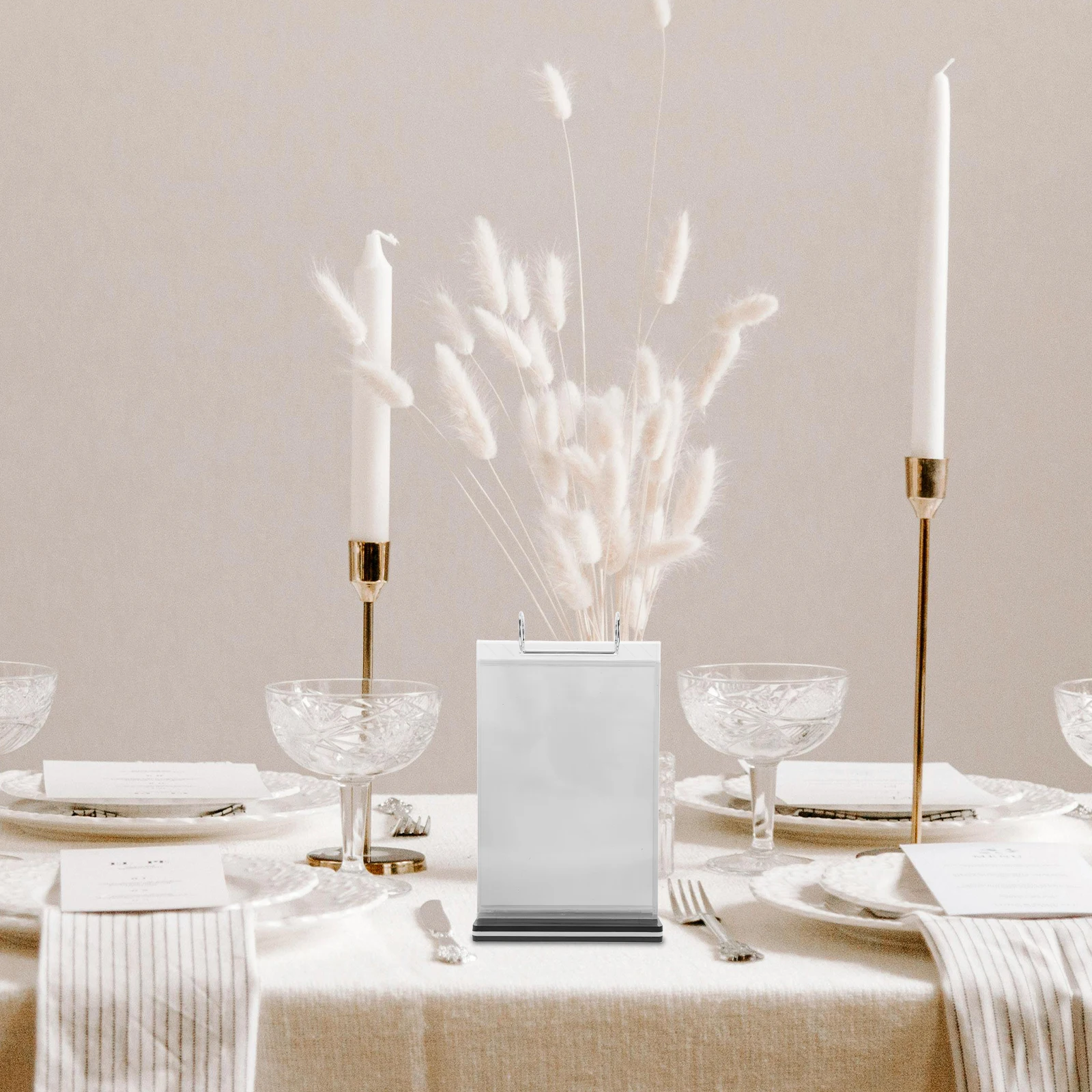 Flip Page A5 Acrylic Display Stand 6 Pages Transparent Menu Sign Holder Restaurant Table Card ganizer Paper Label Stand