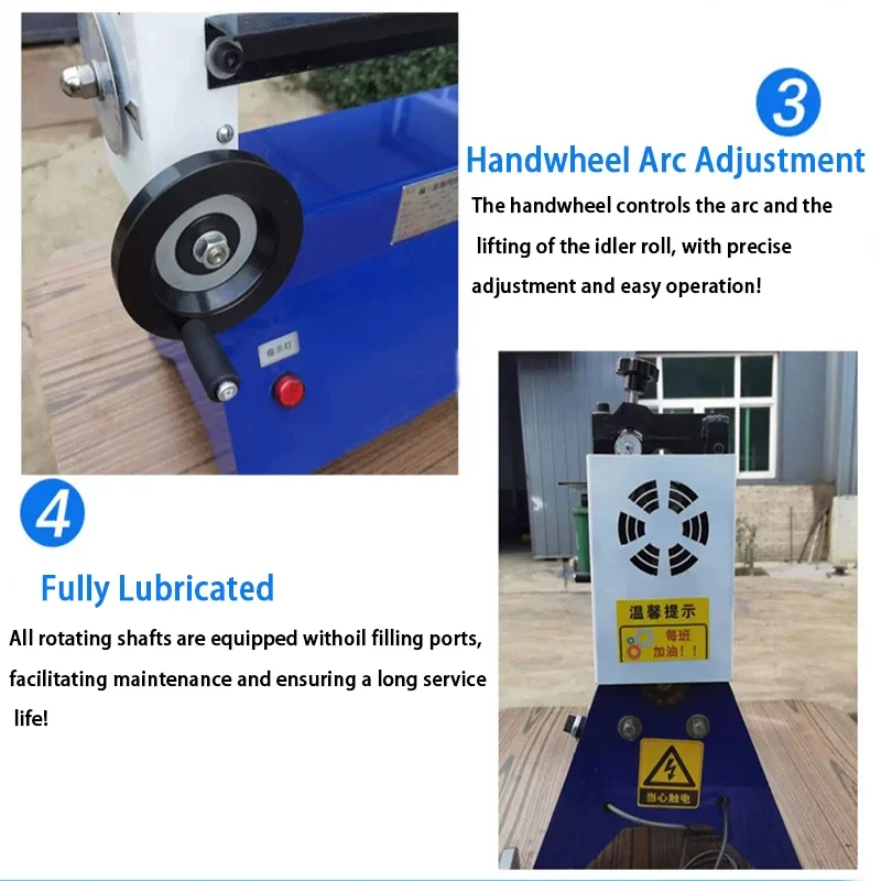 

220V Electric Steel Plate Bending Machine 0.8mm X 450mm Axis round Tube Roll Forming Sheet Metal Rounding Tool for Metalworking