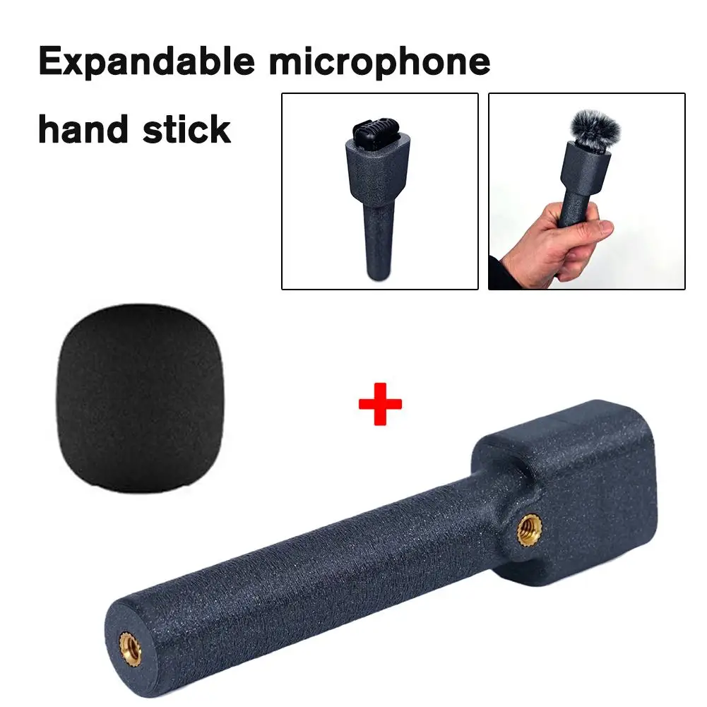 BUDI 3D Printing Wireless Microphone Handle Grip Stick Expandable Microphone Hand Stick Adapter With 1/4 Port for dji MIC 2 W8A5