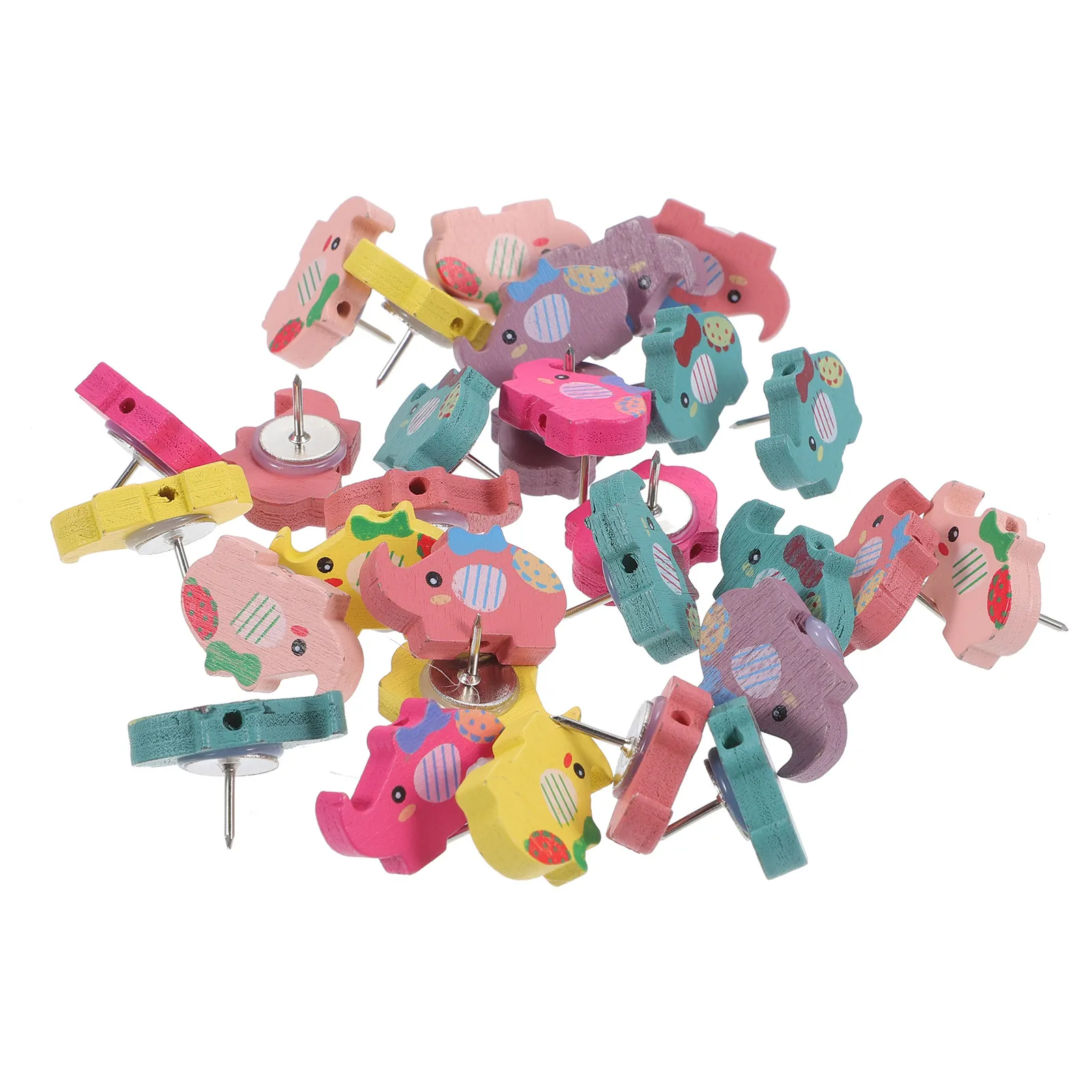 

30 шт. деревянных кнопок-слоников, милые кнопки-закладки в виде животных, декоративные кнопки для досок объявлений, многофункциональные для пробковых и пенопластовых досок, карт