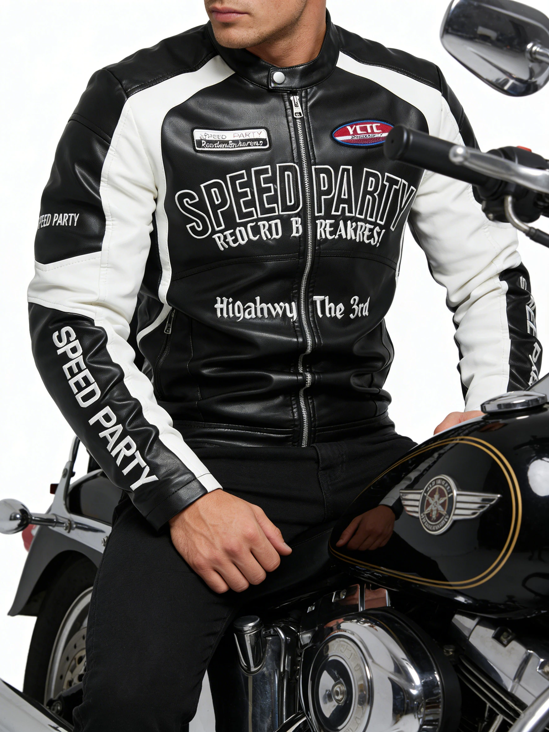 

Гоночная куртка из искусственной кожи, большие мотоциклетные байкерские гоночные куртки, уличная одежда унисекс