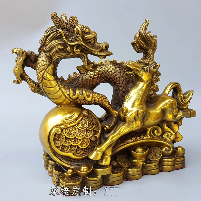 2023 Southeast Asia HOME Exorcise evil spirits Company SHOP Success GOOD LUCK Dragon horse Recruit money FENG SHUI Copper statue