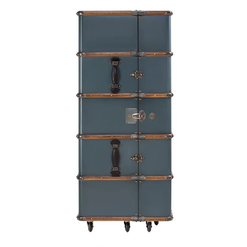 

Retro removable wine cabinet designer solid wood travel Treasure box red wine display cabinet