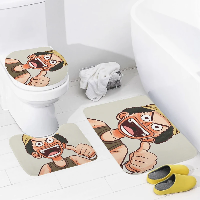 home bathroom floor mats Anime animal style Bath Foot mat modern bathroom accessories rug Toilet mat Bathtub anti-slip carpet