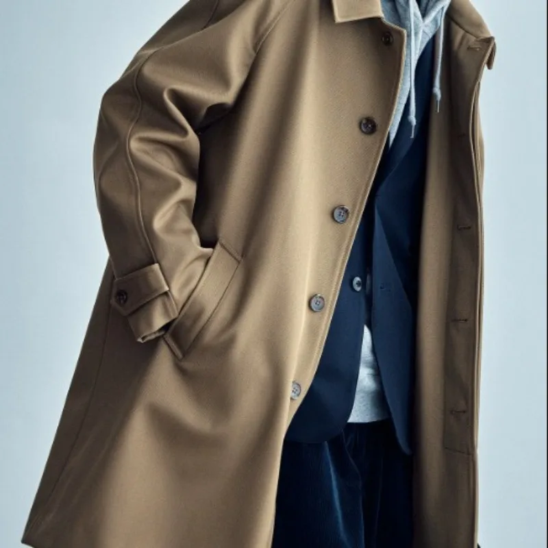 

Fashion Men Wool Coat Trench Coat Shoulder Sleeve Coat