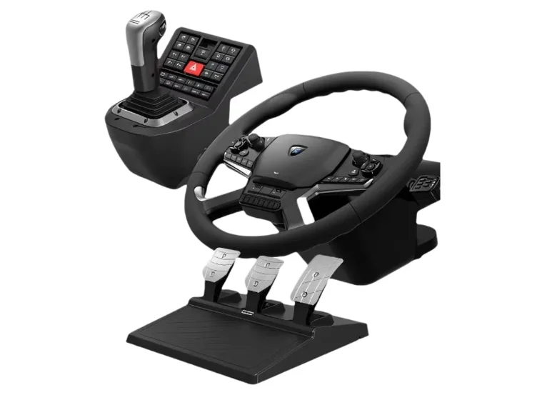 Force Feedback Steering Wheel for Truck Simulator PC Gaming Racing Simulation with Pedals