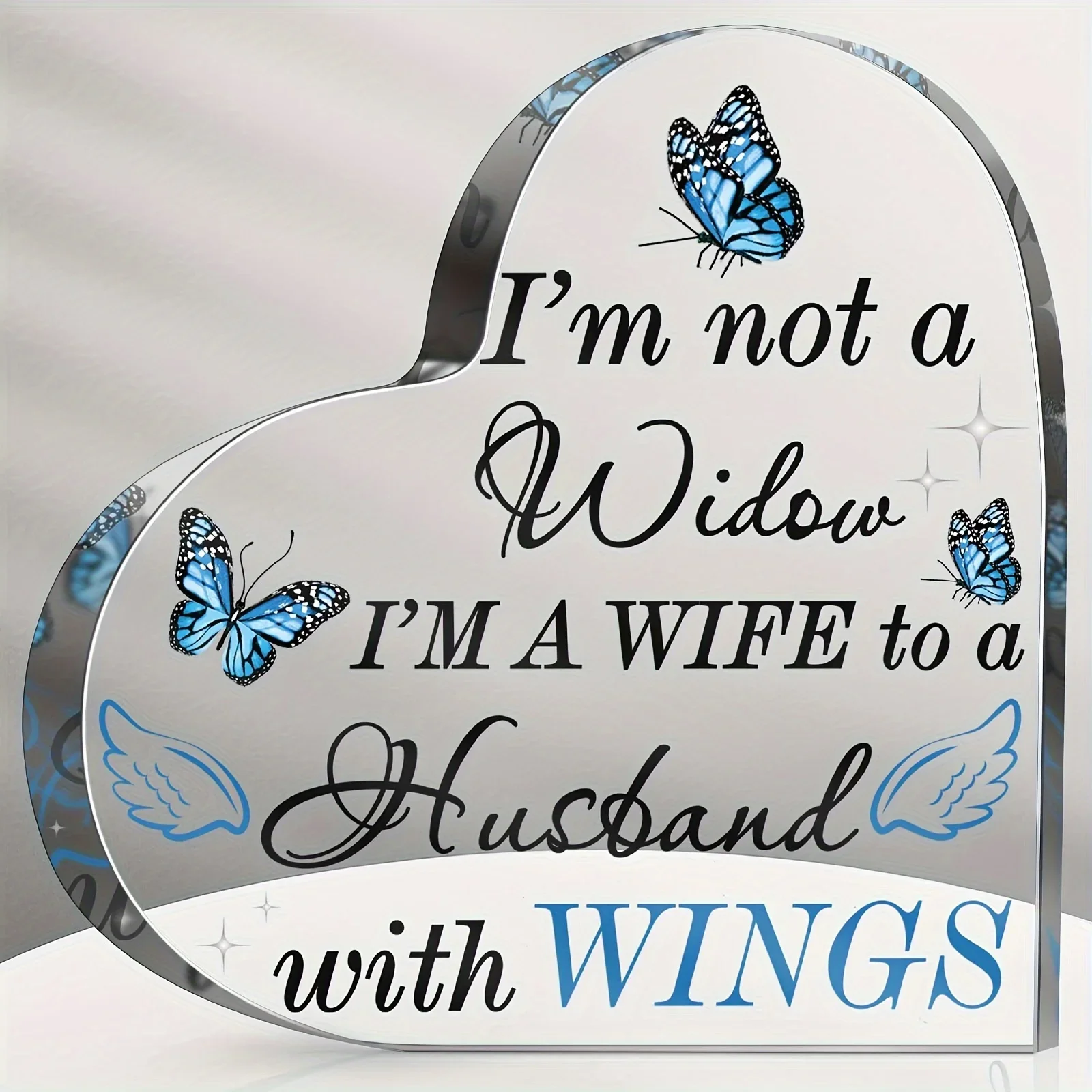 CIFBUY In Loving Memory Custom Photo Acrylic Plaque, Personalized Memorial Tabletop Sign, Bereavement Keepsake Gift for Home