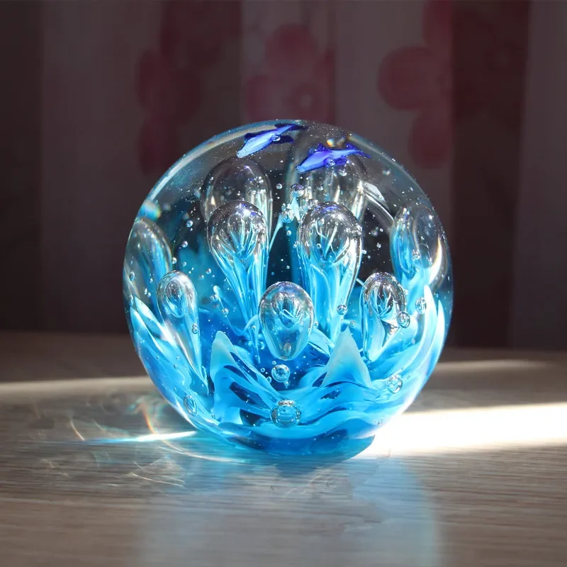 

Zibo Specialty Creative Decoration Wave Ball Crystal Ball Birthday Qixi Festival Gift Ocean Ornament Glazed Commemorative Gift