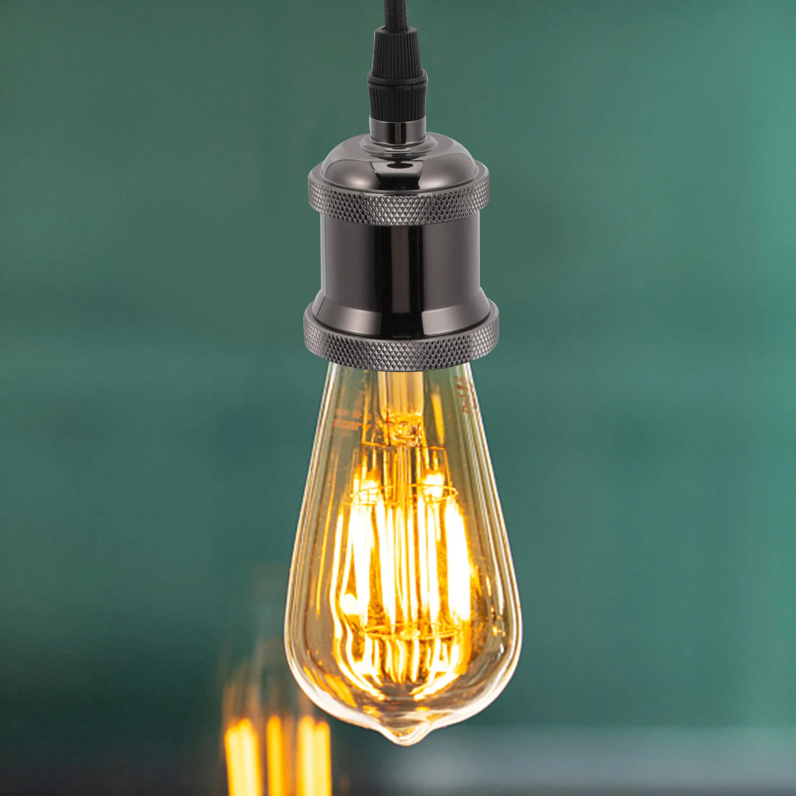 

Chandelier Light Holder Hemp Rope Iron Art Rust-Resistant Vintage Lamp Base For Kitchen Living Room Bar Hallway Office