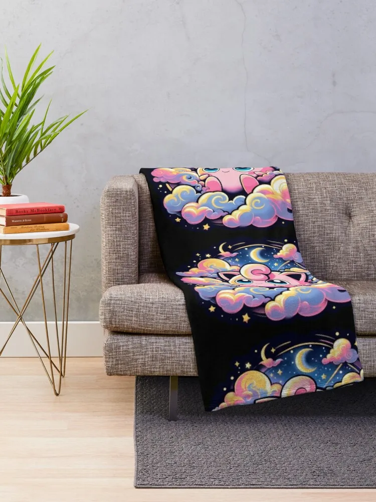 Pinky Clouds Throw Blanket Decorative Sofas Travel Blankets