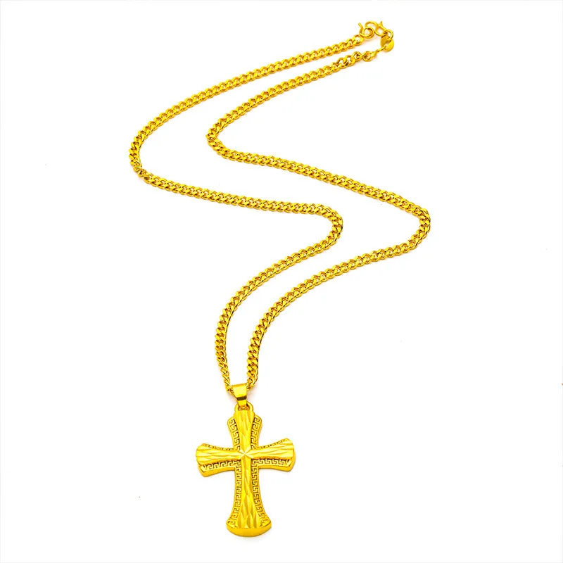 

Cross Necklace Unisex 24K Gold AU999 - Classic cross design, 24K/AU999 pure gold, unisex, warm texture for daily wear & gifting