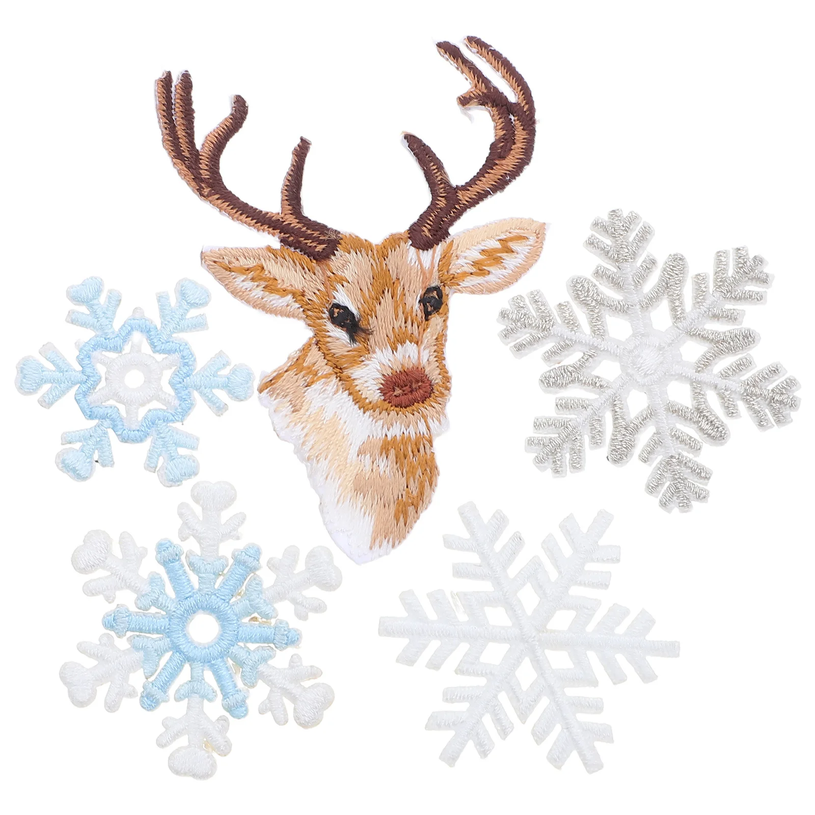 

6Pcs Golden Snowflake Embroidered Patch Winter Christmas Applique Sew on for Clothes Jackets Backpacks Hats Decoration