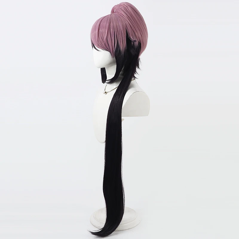 Fudou Yukimitsu Cosplay Wig Touken Ranbu Purple Black Ponytail Synthetic Hair Heat Resistant Halloween Role Play + Wig Cap - view 4
