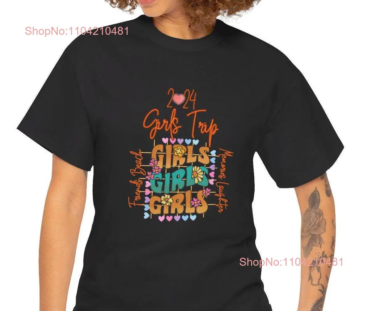 Girls Trip 2024 Fun Laughter Ladies Let's Go Bachelorette Party Destination Wine Guys Men Night Out Group Heavy Cotton T Shirt