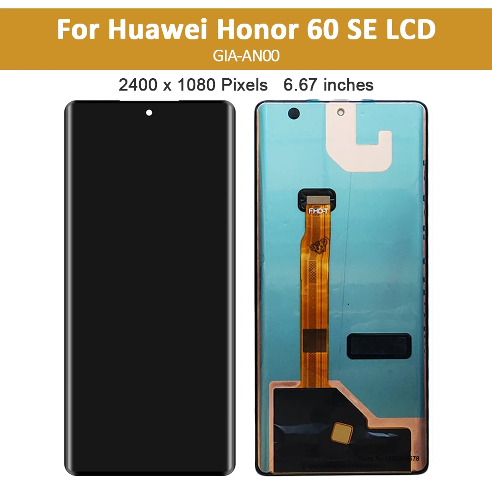 Imagem -02 - Original Oled para Huawei Honor 60 se Display Lcd Tela de Toque Digitador Assembléia para Honor60 se Gia-an00 Lcd Substituição 6.67