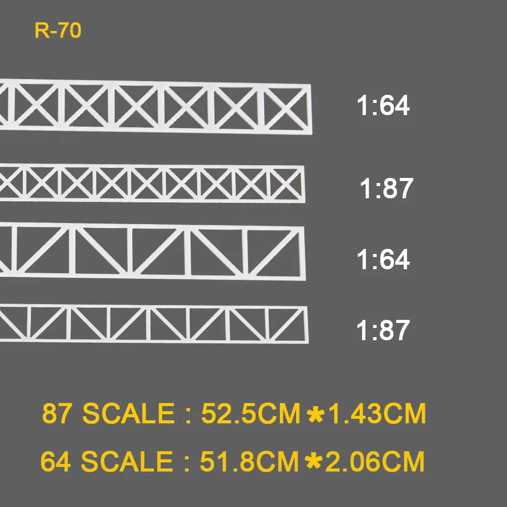 Ho Scale 1:87-1:64 Truss Bridge Steel Structure Support Highway Sand Table Scene Building Material Train Model Scene 5PCS