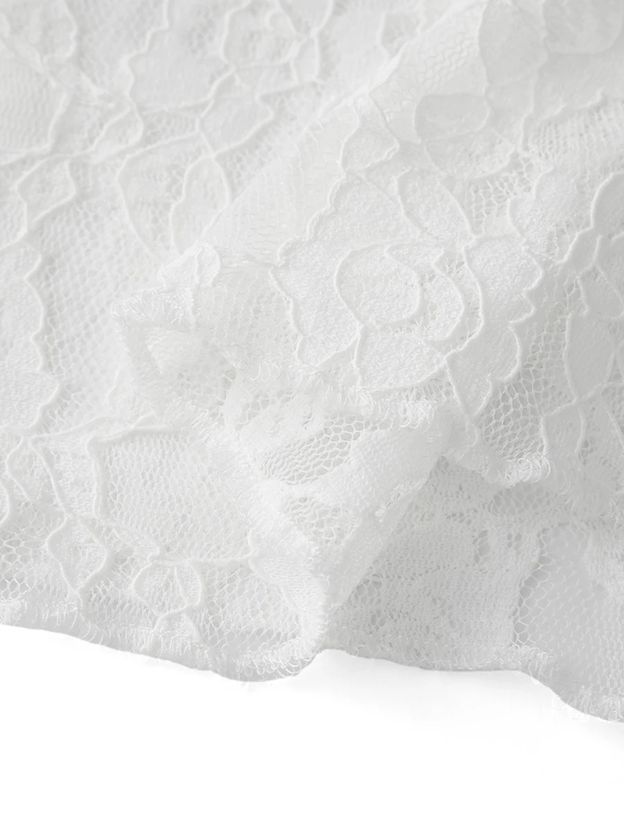 

Elegant Women s Summer Ensemble Sheer Lace Top with Quarter Sleeves and Long Floral Skirt - 2-Piece Outfit Set