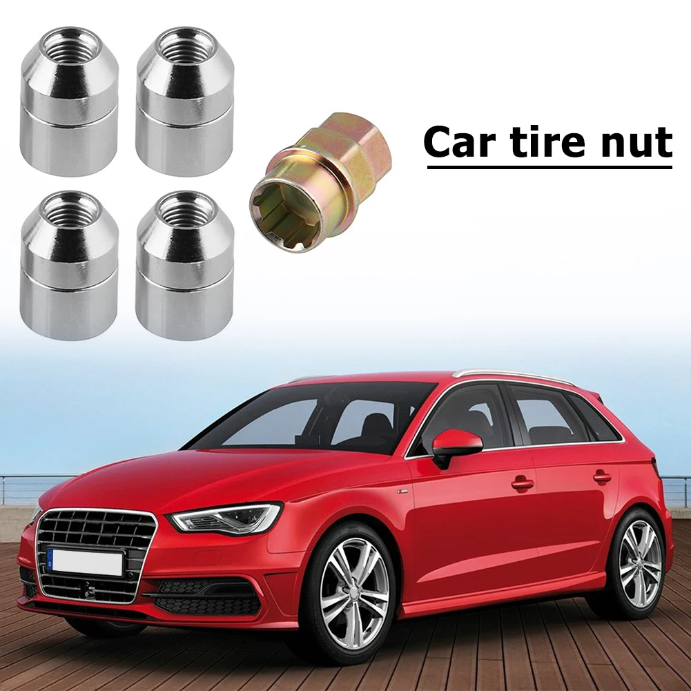 Anti Theft Locking Nuts Universal Tire Wheel Lock Anti-Theft Screw Lug Nuts M12x1.5 Accessories Easy Installation