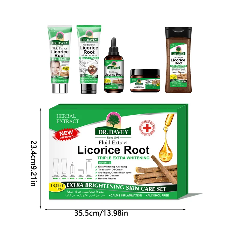 مجموعة العناية بالبشرة بجذر عرق السوسن، قناع الزيت العطري للعناية بالبشرة، كريم الوجه، مجموعة تنظيف العناية بالبشرة، ترطيب ومنعش