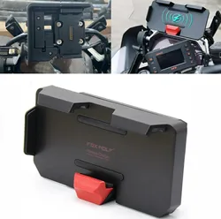 New For BMW R 1200 1250 GS Adventure LC F 750 850 GS F900R Mobile Phone Navigation Bracket Motorcycle Wireless Charging Charger