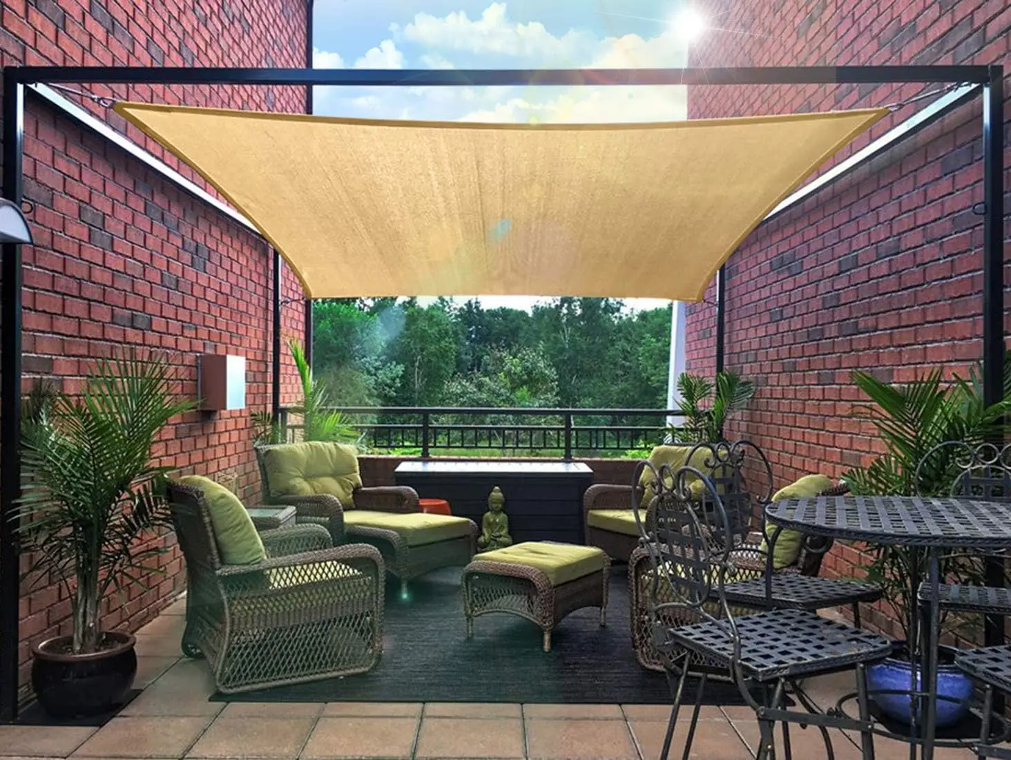 Patio parasole a vela baldacchino, 12 'X 20' rettangolo ombra panno Uv Block parasole vela-copertura esterna tenda da sole riparo per Pergola