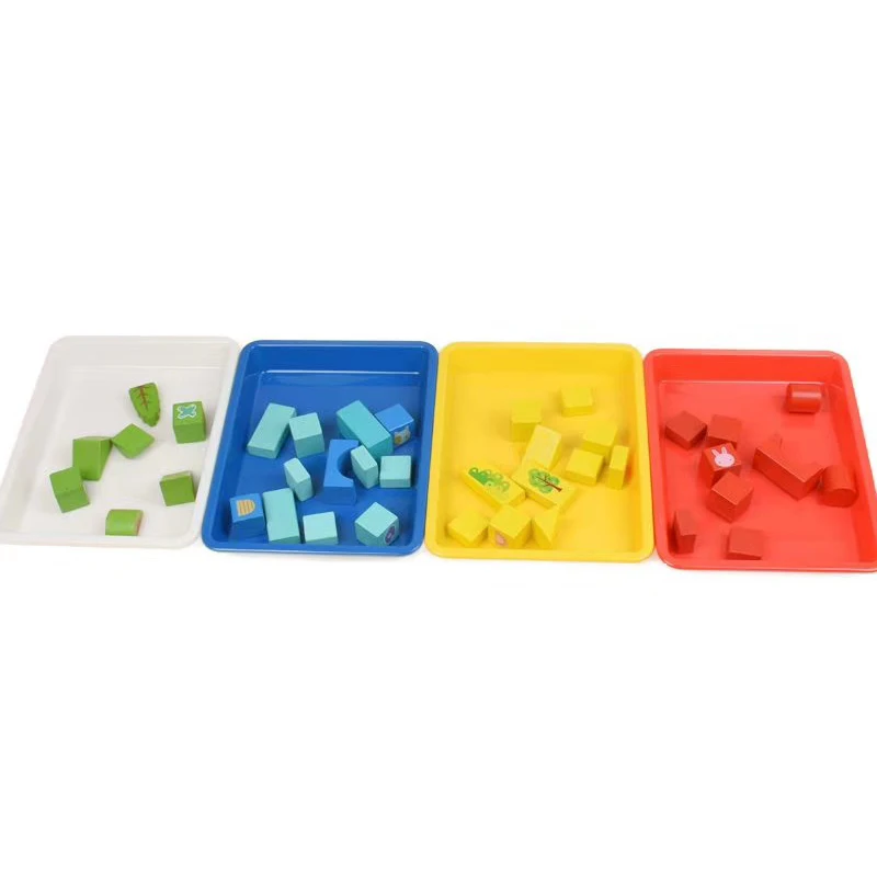 Plastic Art Trays Multicolor Painting Beading Collaging Tray DIY Activity Organizers Stackable Rectangular Serving Platter