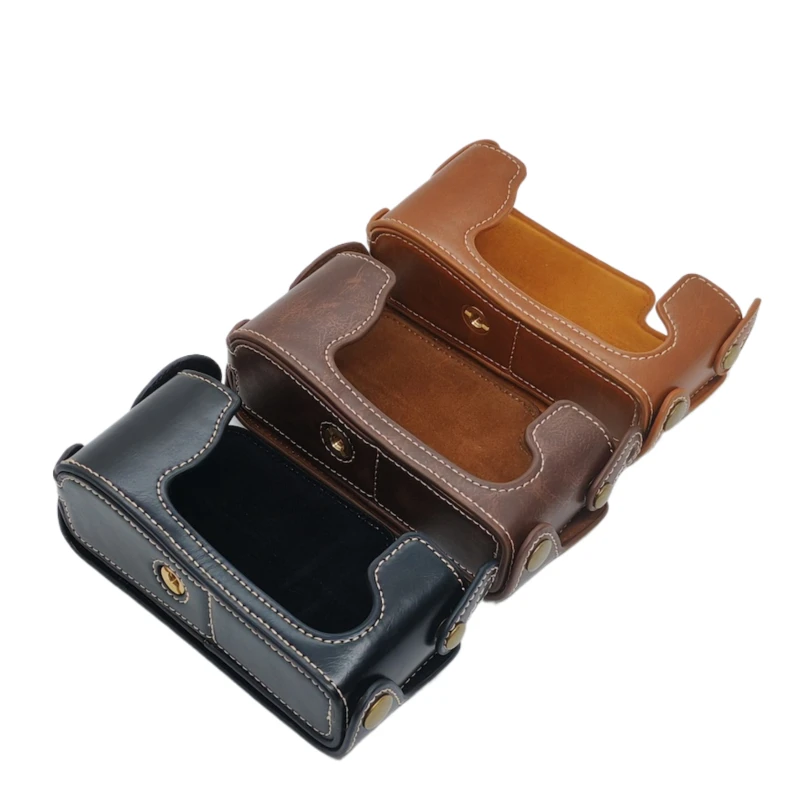 Fashional Camera Bag Case For Fujifilm XE2 X-E2 X-E1 XE1 PU Leather Half Body Set Cover With Battery Opening