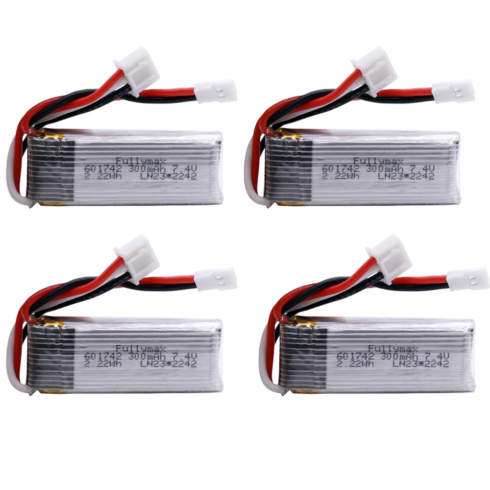 1/3/4/5PCS 7.4V 300mAh 30C lipo Battery For WLtoys F959 Airplane Spare Parts XK DHC-2 A600  A700 A800 RC Airplane RC toy parts