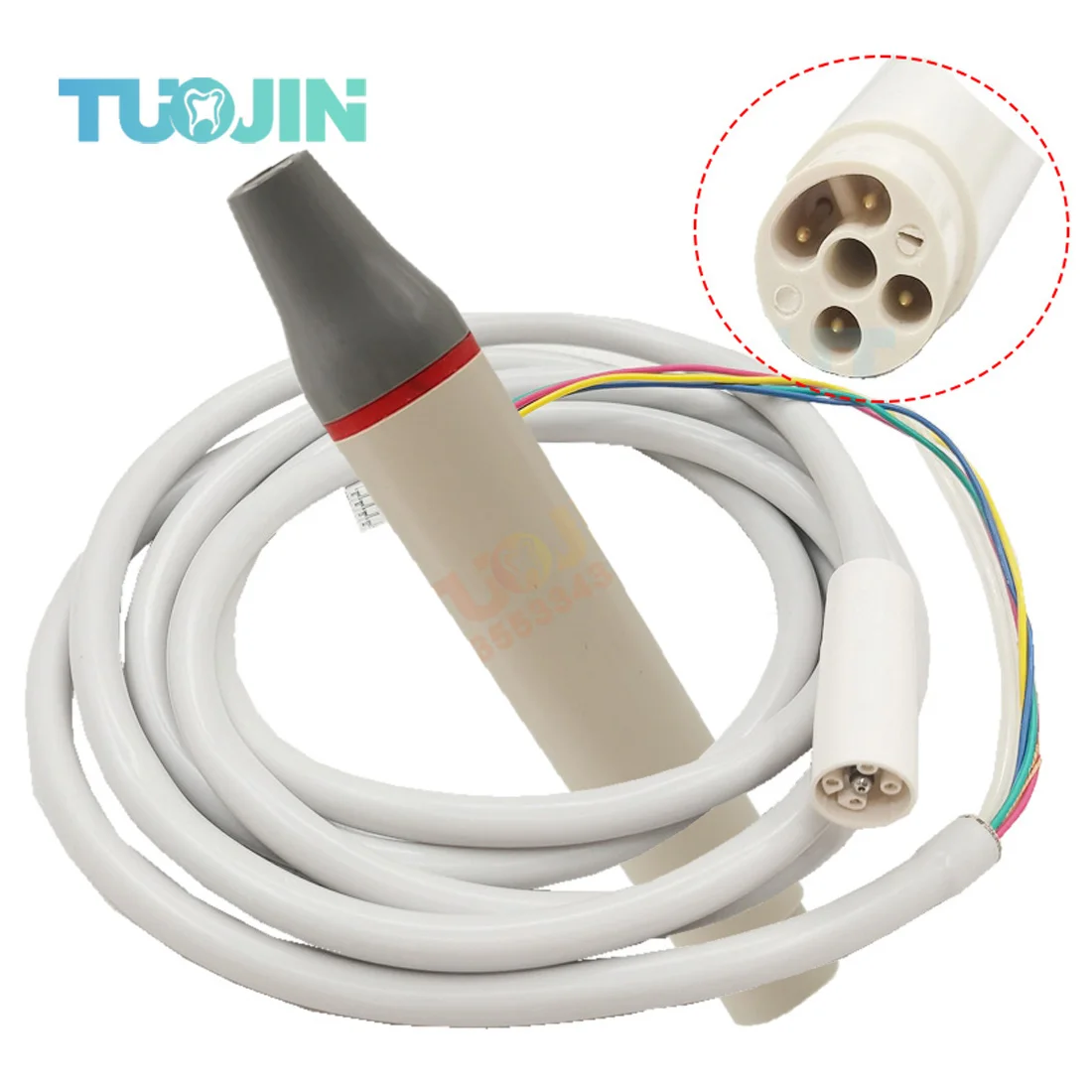 Dental Ultrasonic Scaler Handpiece With LED Scaler Handle With Cable Tube Dentistry Torque Wrench HW5L