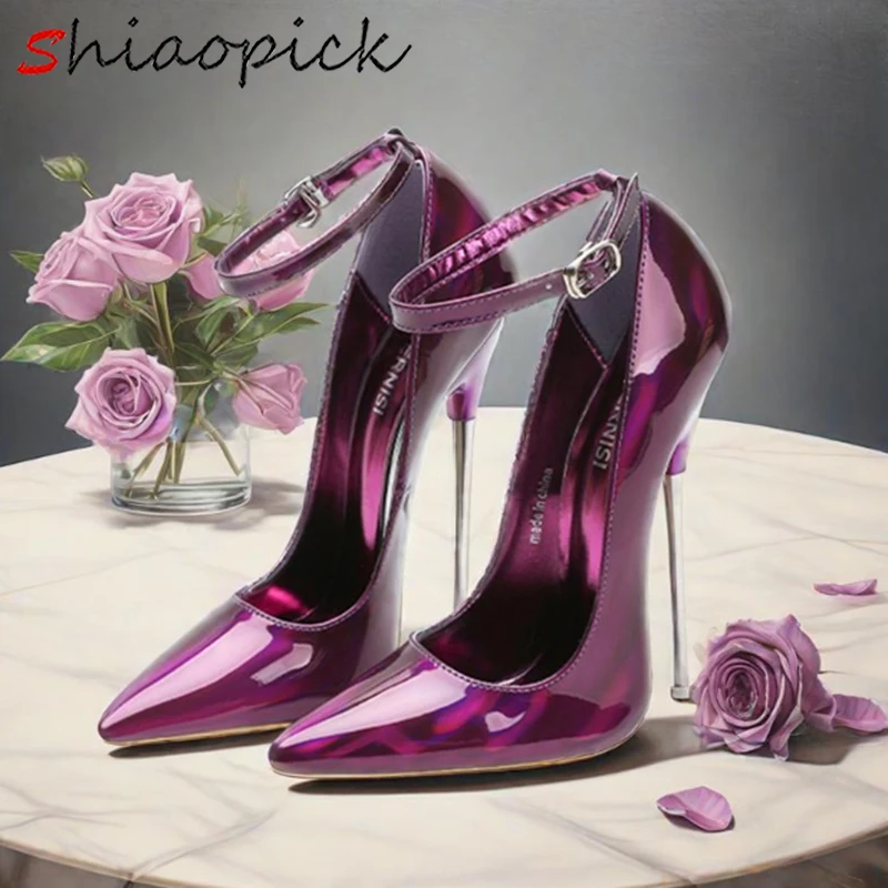 

NEW Shiny 16cm Metal High Heels Stilettos Sexy Women Laser Blue Pumps Fetish Homosexual Drag Queen Unisex Shoes Cosplay Big Size