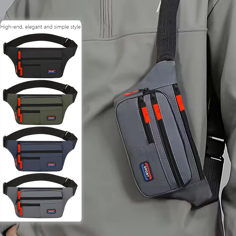 

SportWaistBagForMenWomenWaterproofNylonFannyPackWithAdjustableBeltMultiPocketChestBagForRunningHikingCyclingDailyUse