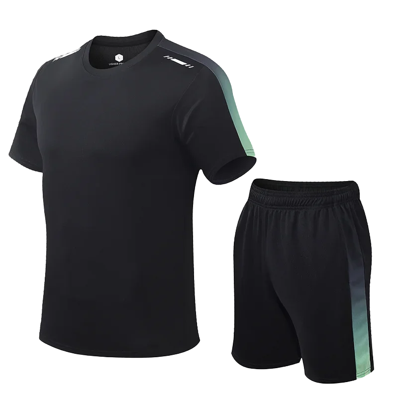 Set da 2 pezzi kit da corsa da palestra tuta da basket maschile tuta da uomo pantaloncini sportivi traspiranti all\'aperto vestiti a maniche corte