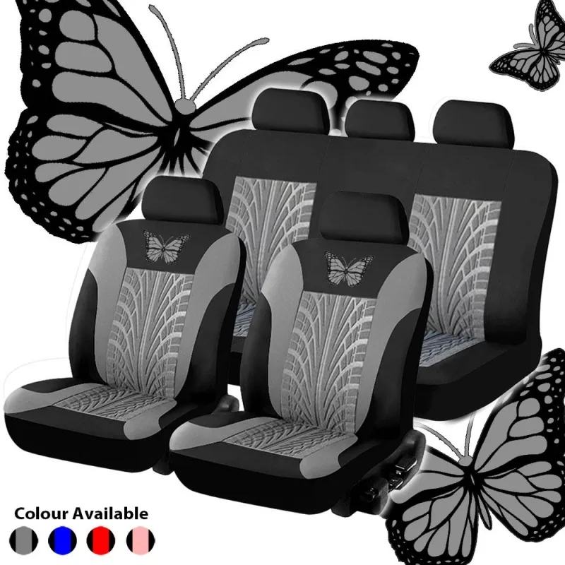 

5-Seater Car Seat Covers - Butterfly Tire Pattern, Thickened & Wear-Resistant Fabric, Breathable and Dustproof Seat Cover