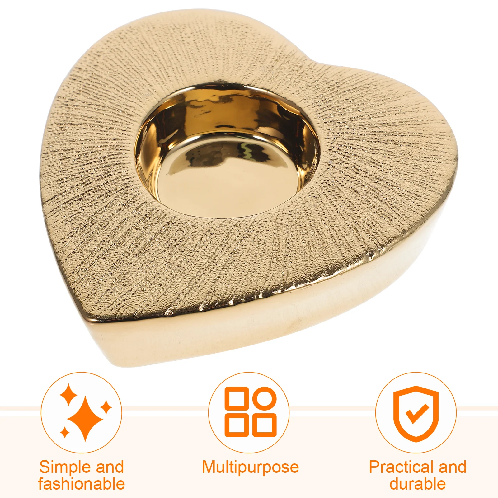 

Heart-Shaped Ceramic Holder Tea Light Container Romantic Wedding Festival Tabletop Decoration Craft Candletick