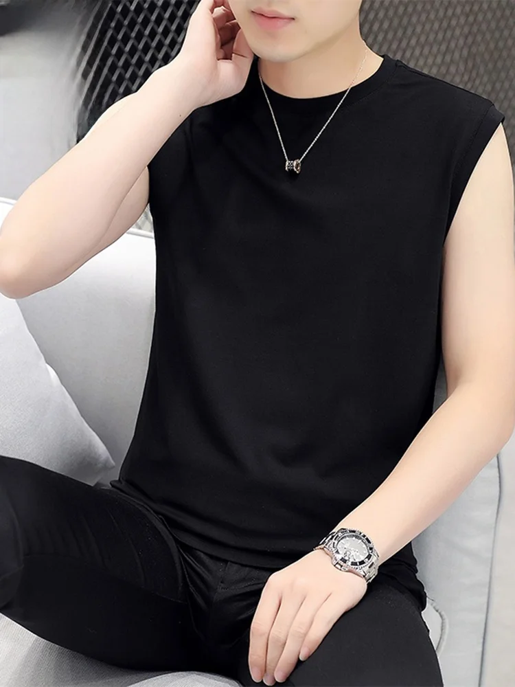 

Pure Cotton Svel T-irt Men's Vest Summer New Faion Sports oulder Strap ort Sve Youth Trendy Clothing