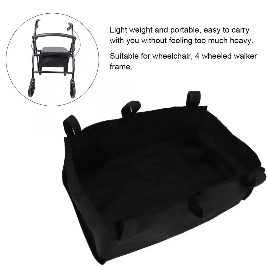 Durable Wheelchair Storage Bag Portable Cart Under Seat Armrest Hanging Bag Large Capacity Wheel Chair Bag Braces Supports Pack