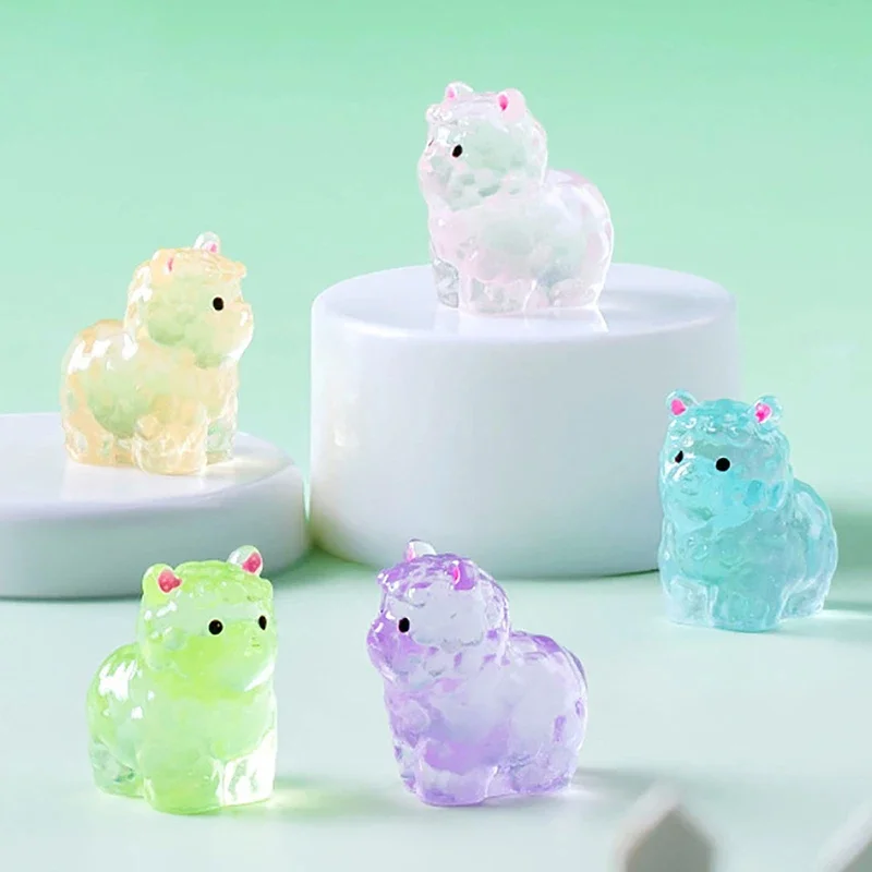 

10-50pcs Luminous Micro Landscape Alpaca Ornaments DIY Resin Garden Decoration Outdoor Patio Lawn Yard Garden Accessories